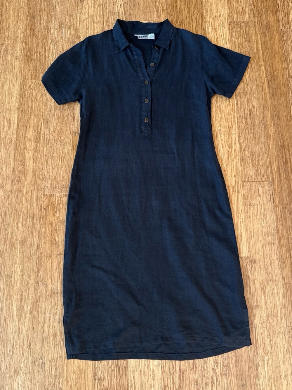 Kiko black linen mid length shirt, dress size small vintage